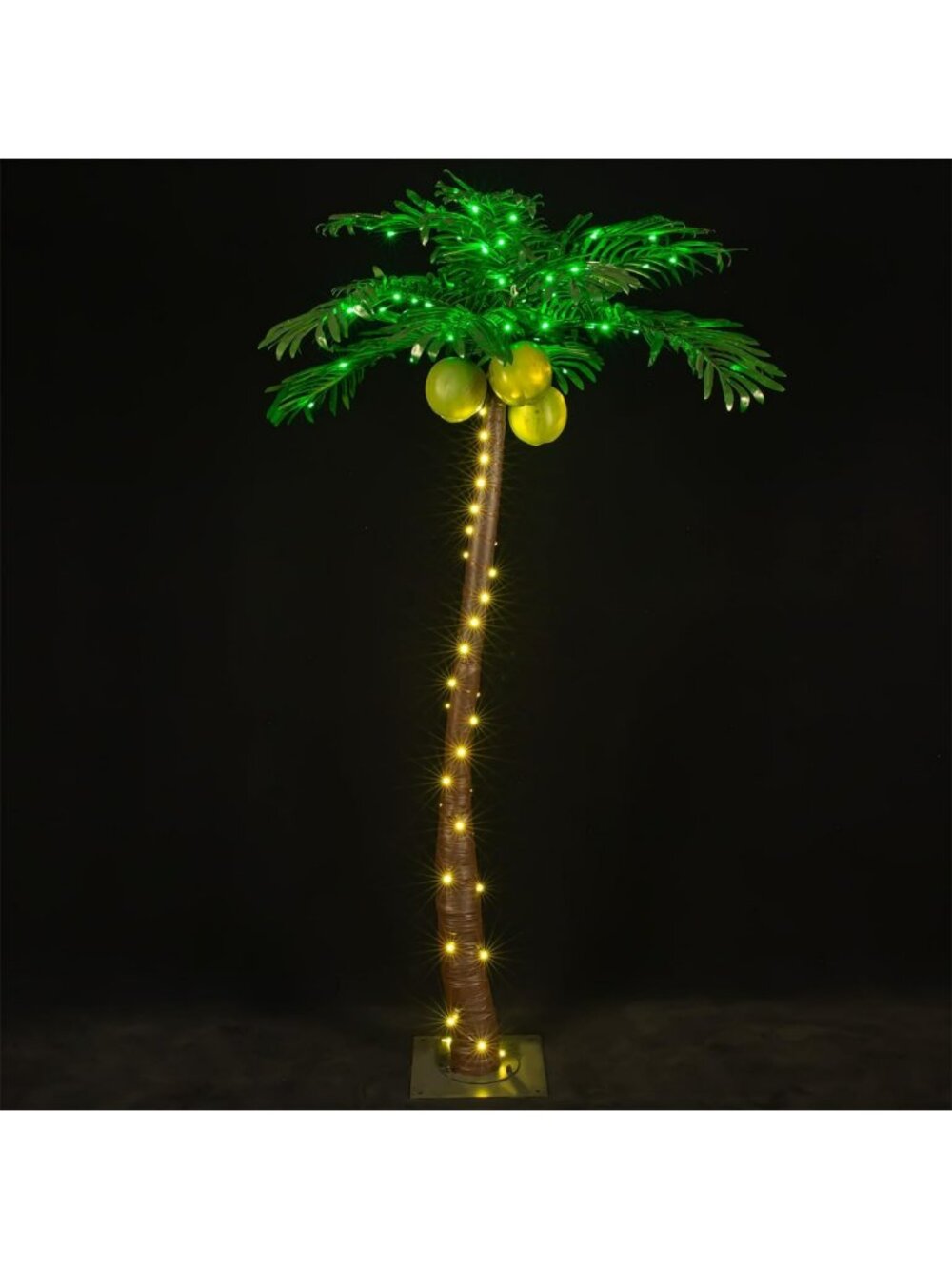 5ft Lighted Palm Tree with 136 LED Lights & Glowing Coconuts - Tropical Decor